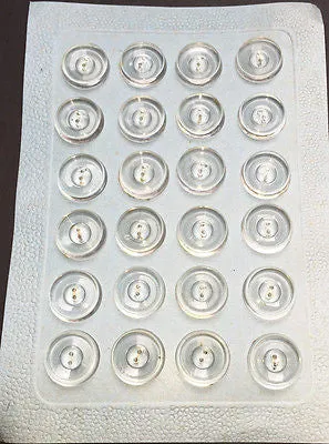 24 Vintage 1.7cm Clear Chunky Buttons