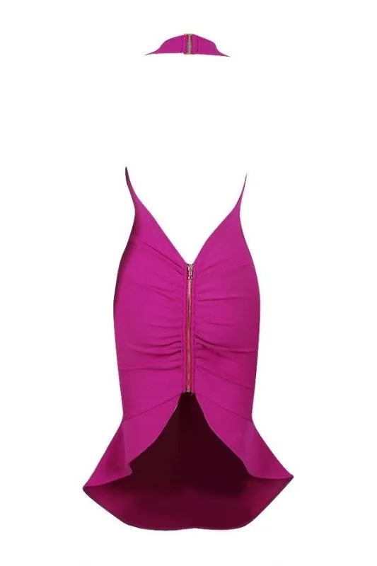 Ama Bodycon Backless Dress - Neon Purple