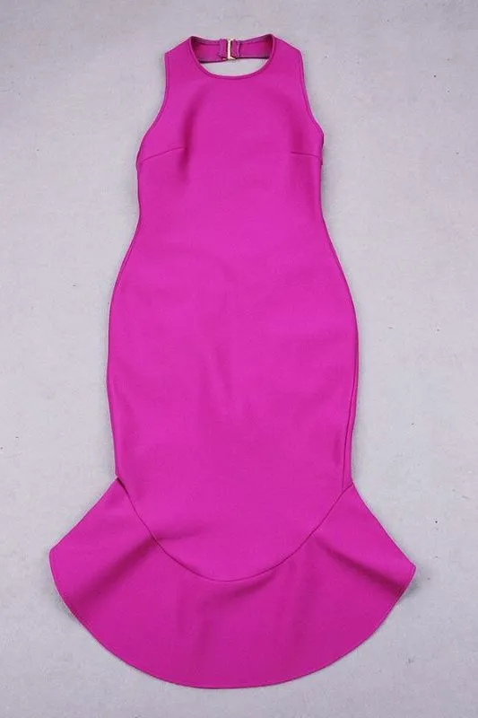 Ama Bodycon Backless Dress - Neon Purple