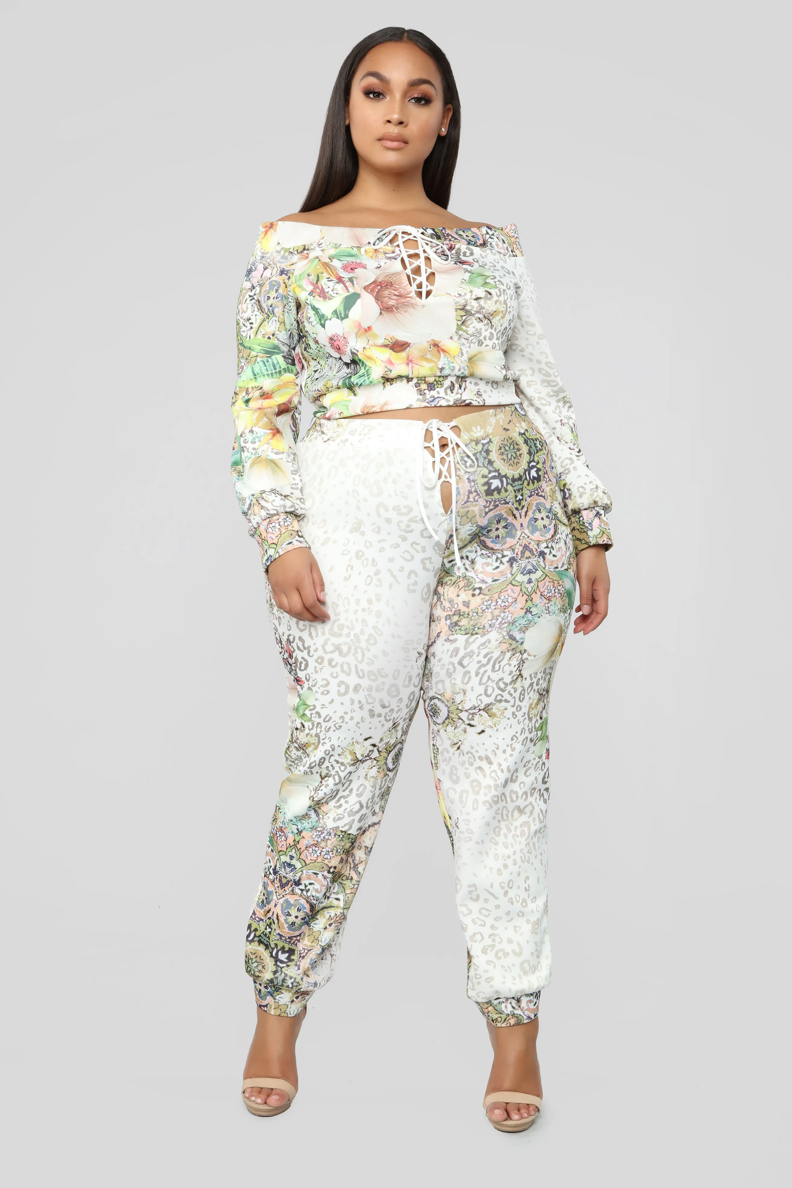 Beautiful Animal Pant Set - White/Combo