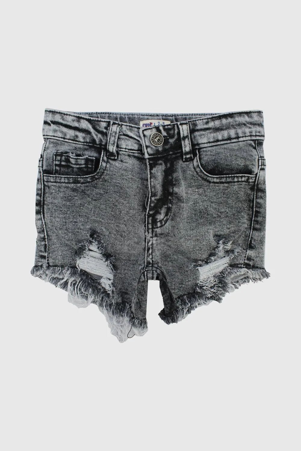 Black Ripped Jean Shorts