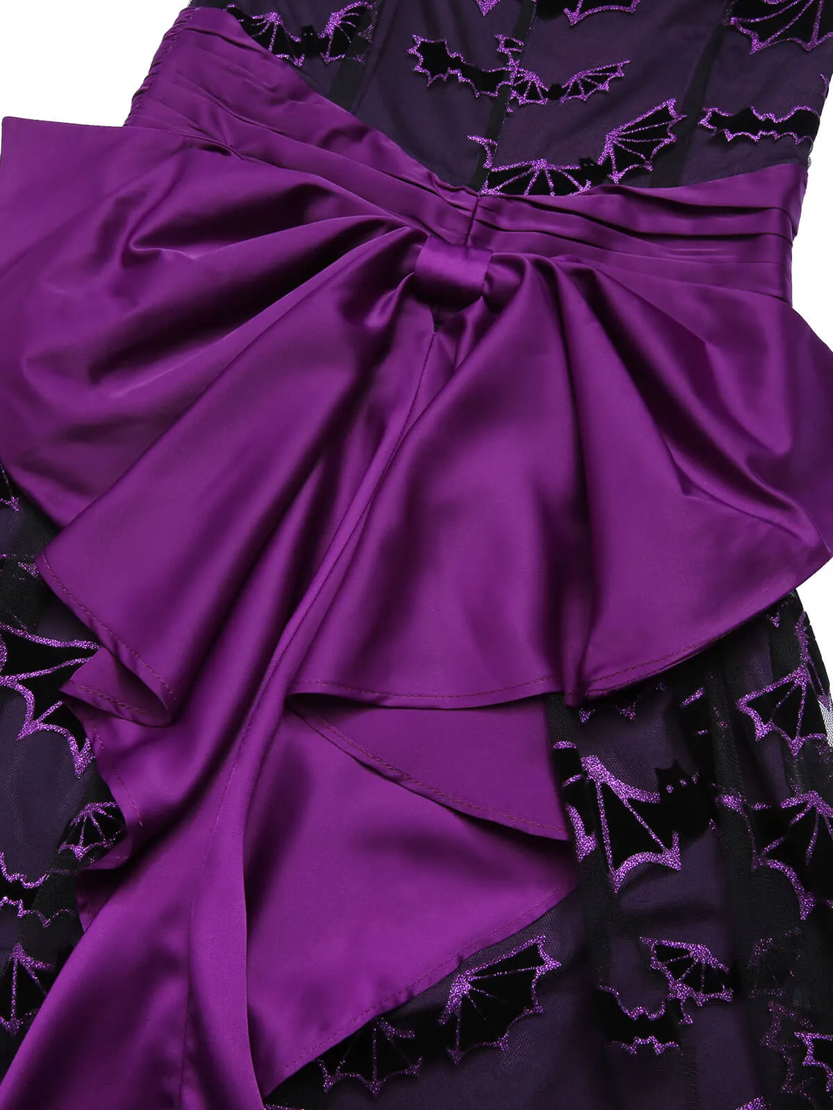 Deep Purple 1950s Halloween Bat Bow Dress