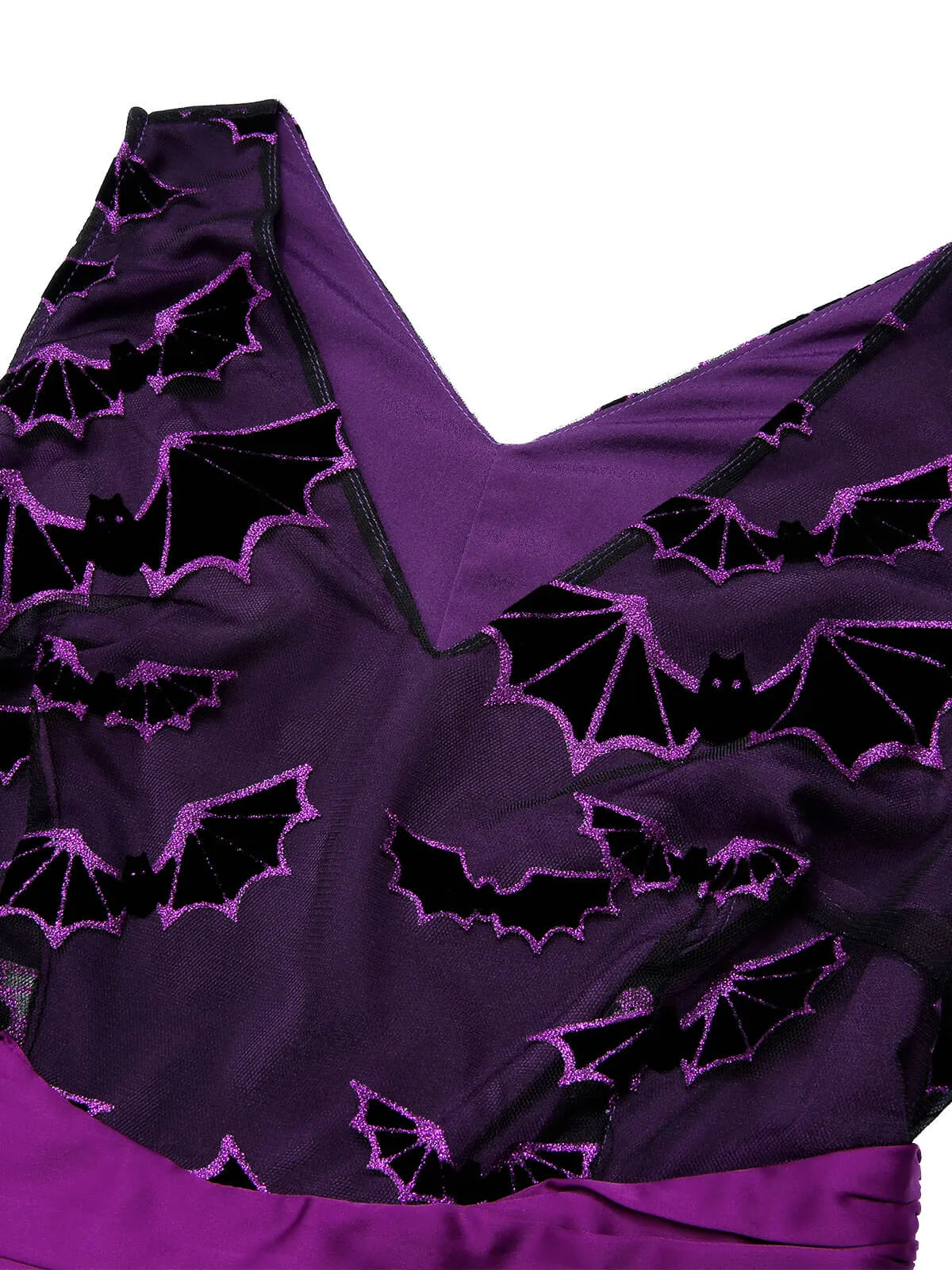 Deep Purple 1950s Halloween Bat Bow Dress