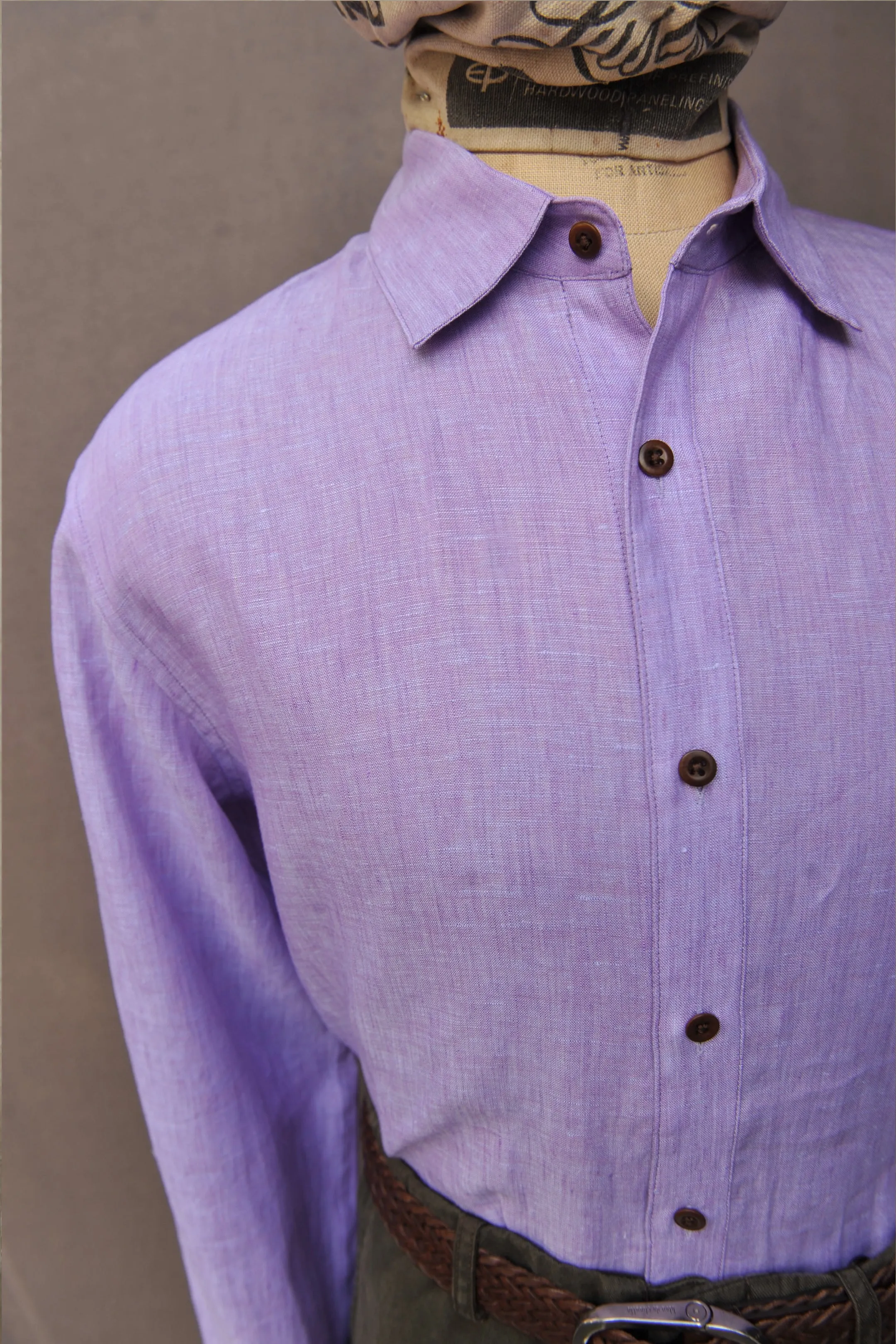 Delancey Shirt - Italian Linen - Wisteria - S, M, XL