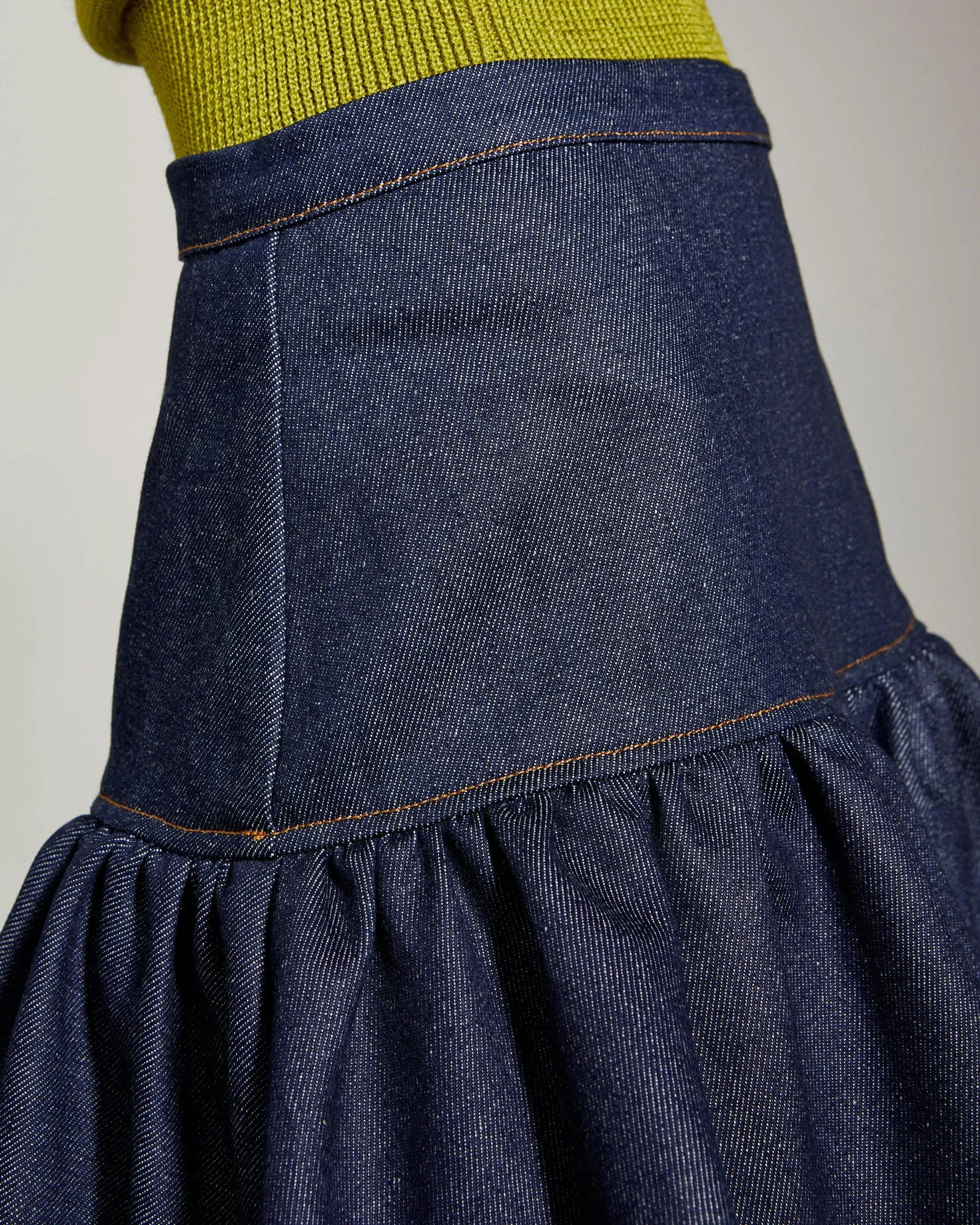 DENIM FRILLY SKIRT