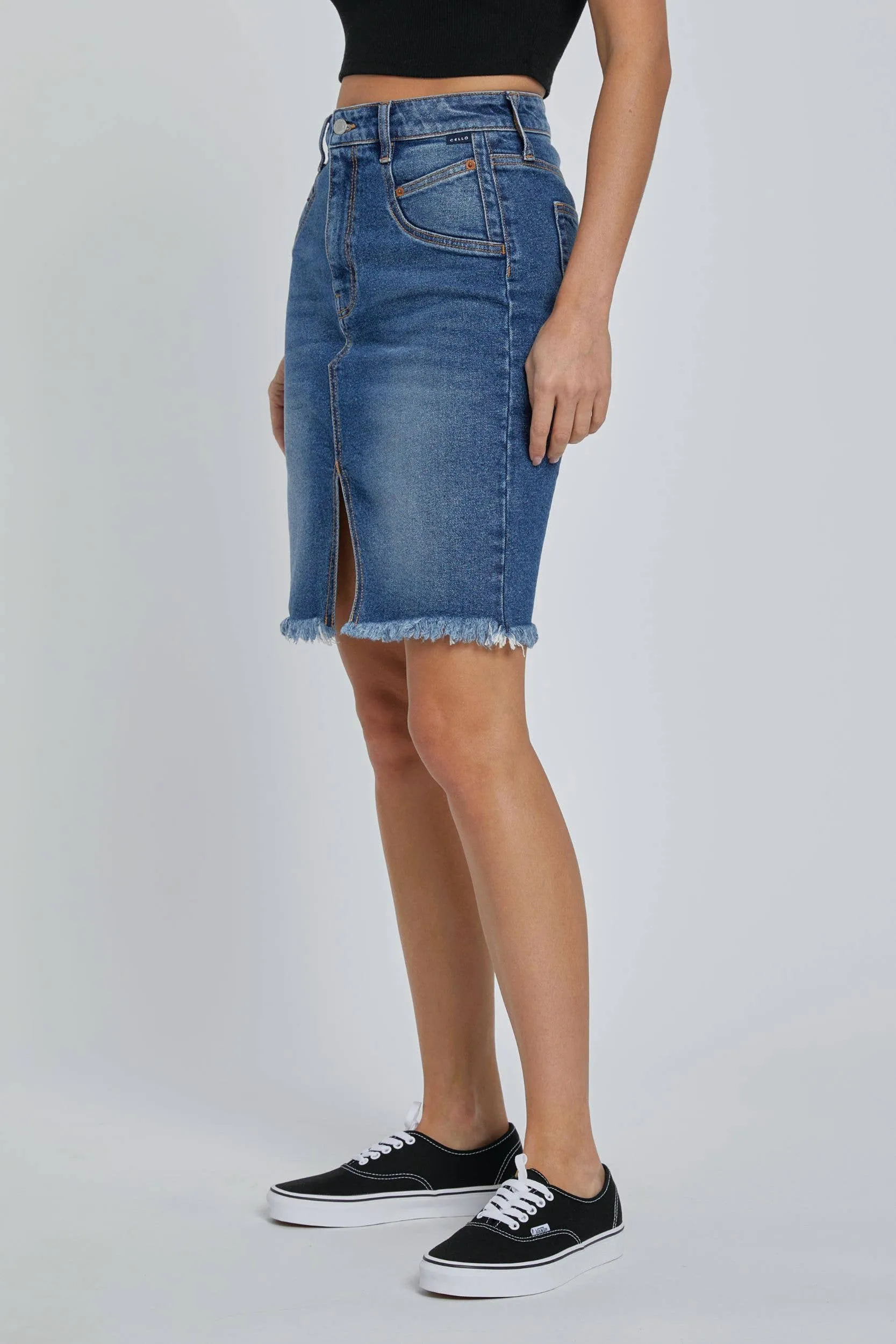 Denim High Rise Mini Skirt