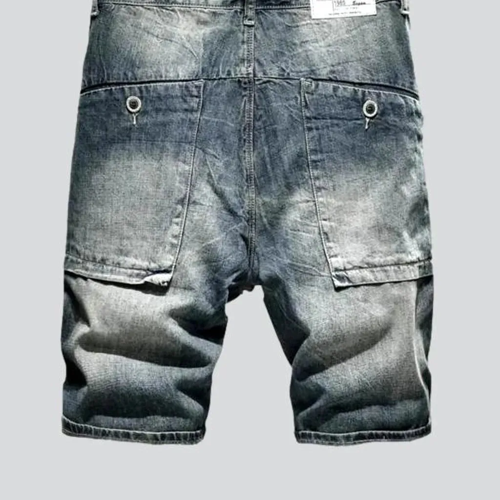 Distressed vintage men's denim shorts