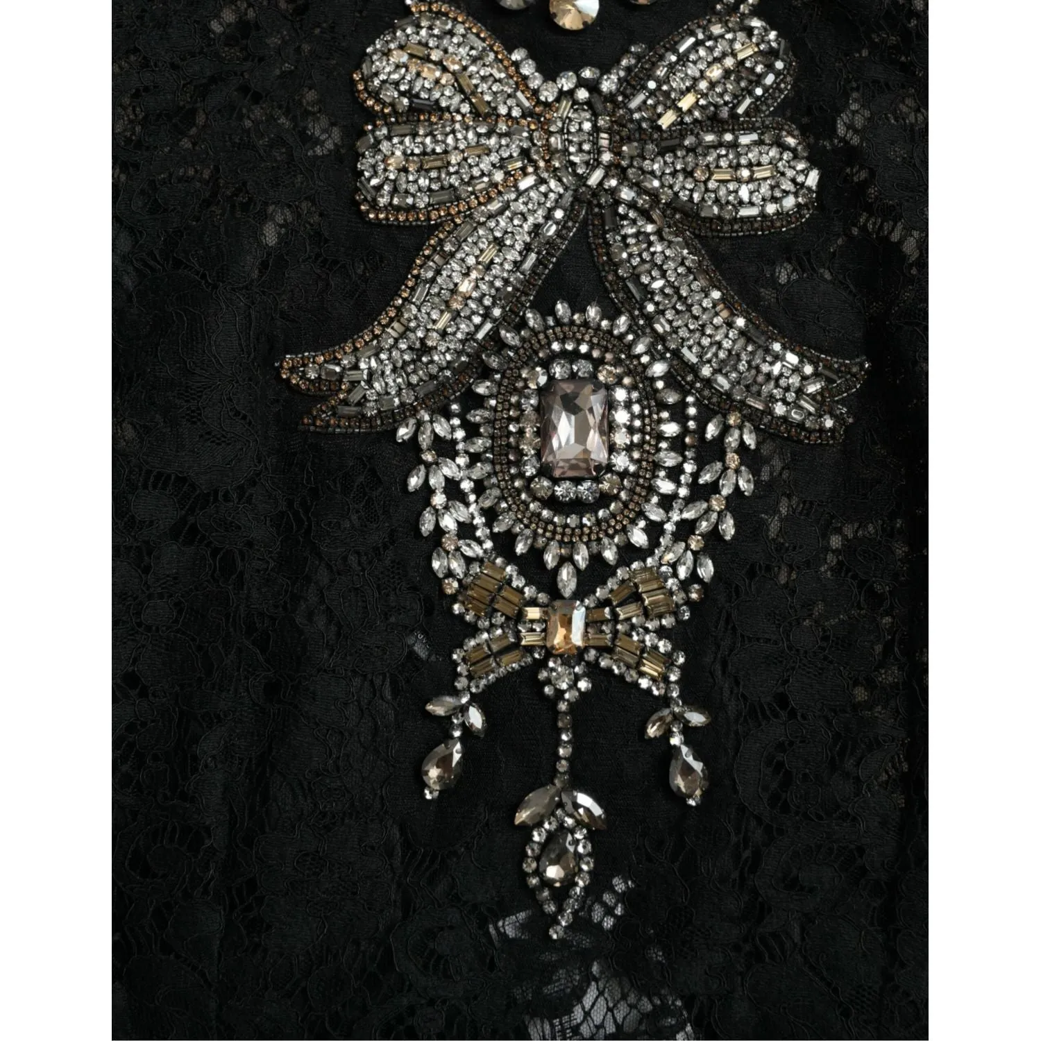 Dolce & Gabbana Elegant Crystal-Embellished Sheath Dress