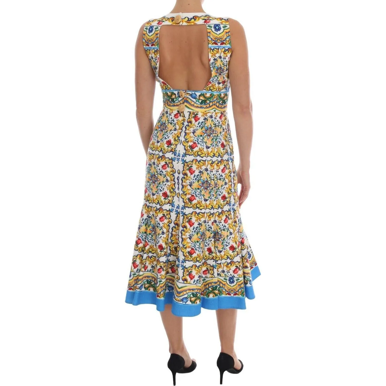 Dolce & Gabbana Majolica Print Midi Sheath Dress