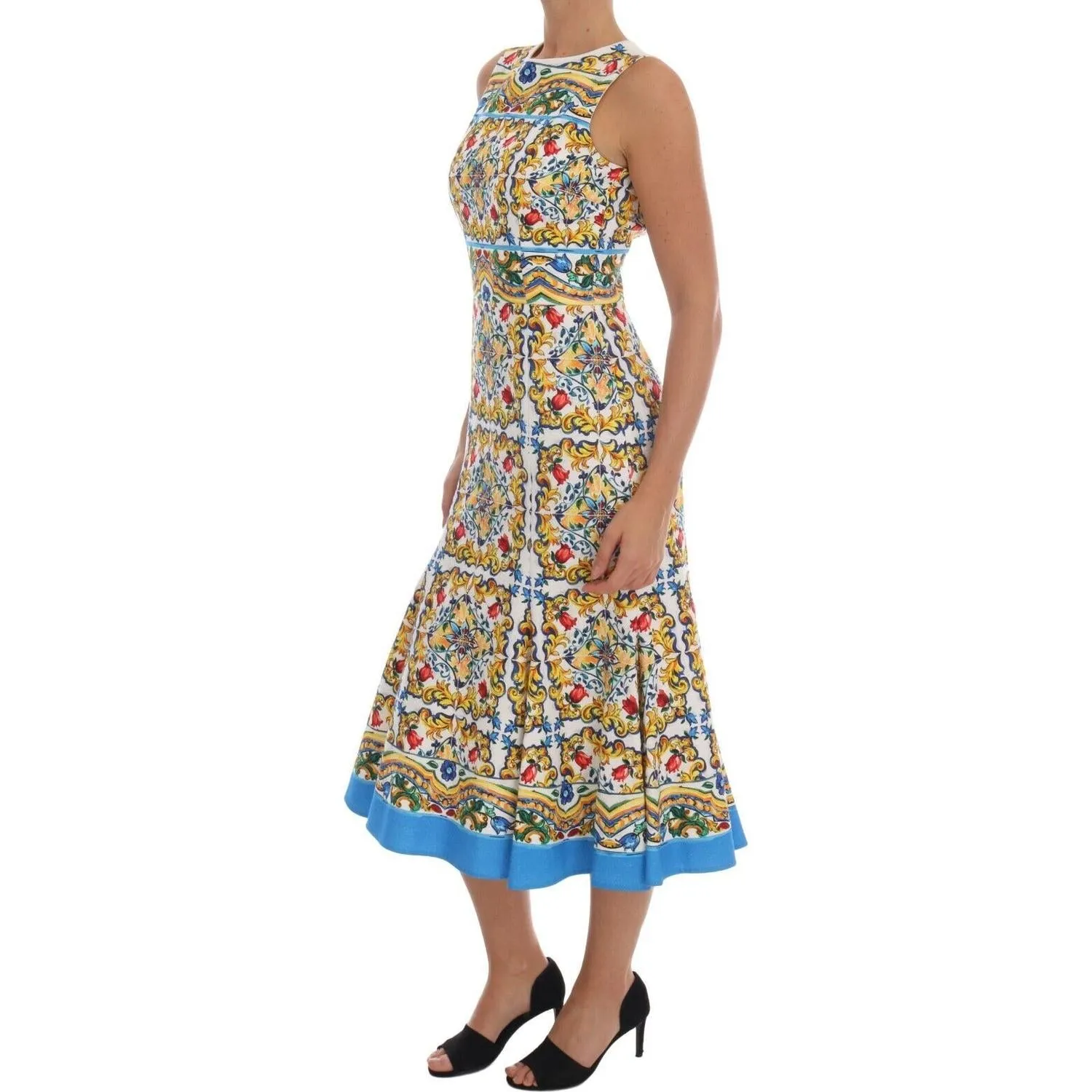 Dolce & Gabbana Majolica Print Midi Sheath Dress