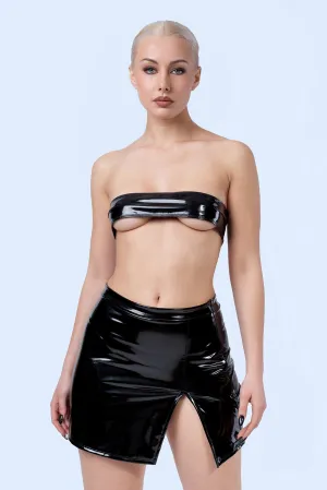 Dominatrix High Slit Vinyl Skirt