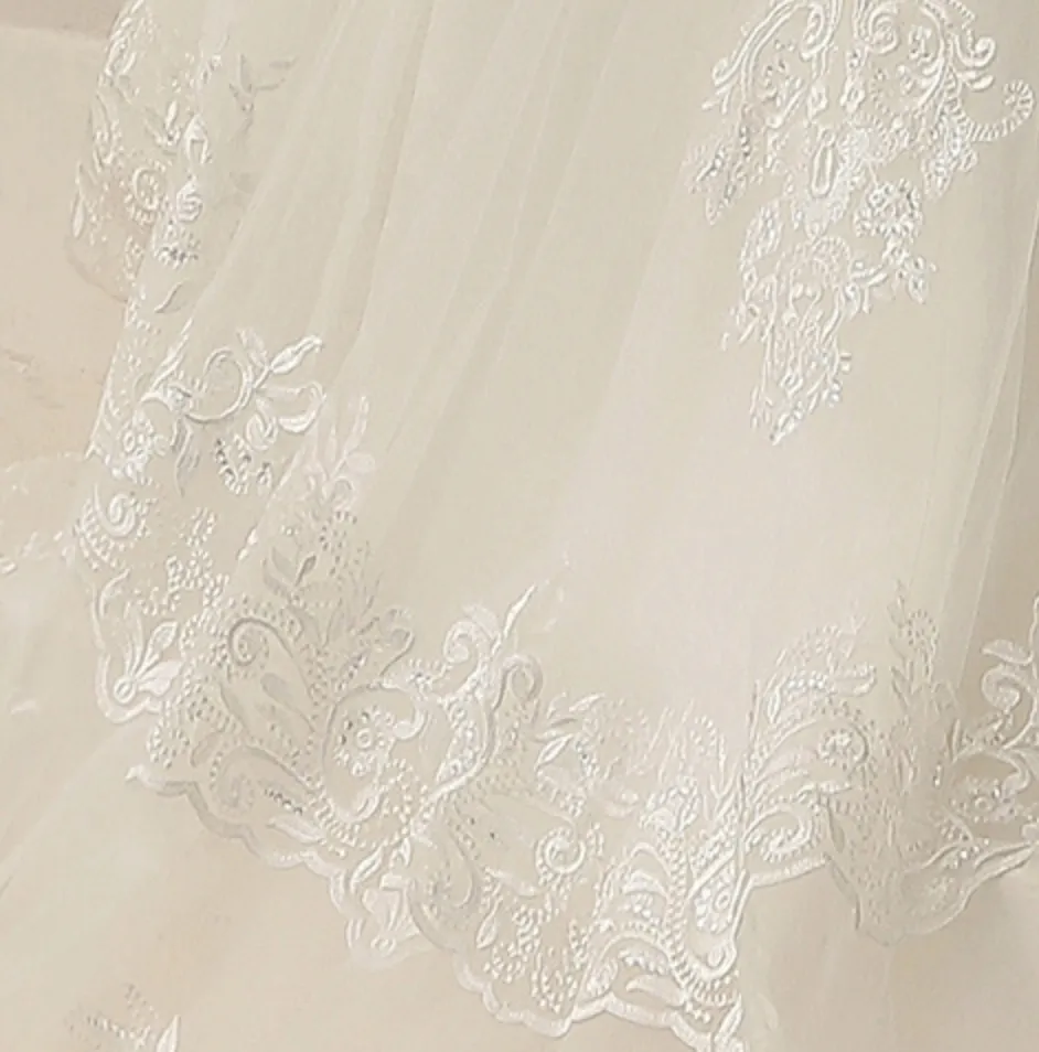 Double Train Fitted Sheath Wedding Gown