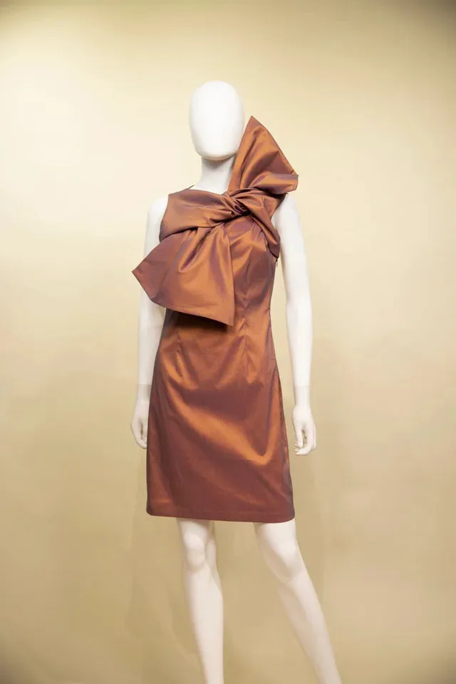 Dupioni Tie Dress | Cinnamon