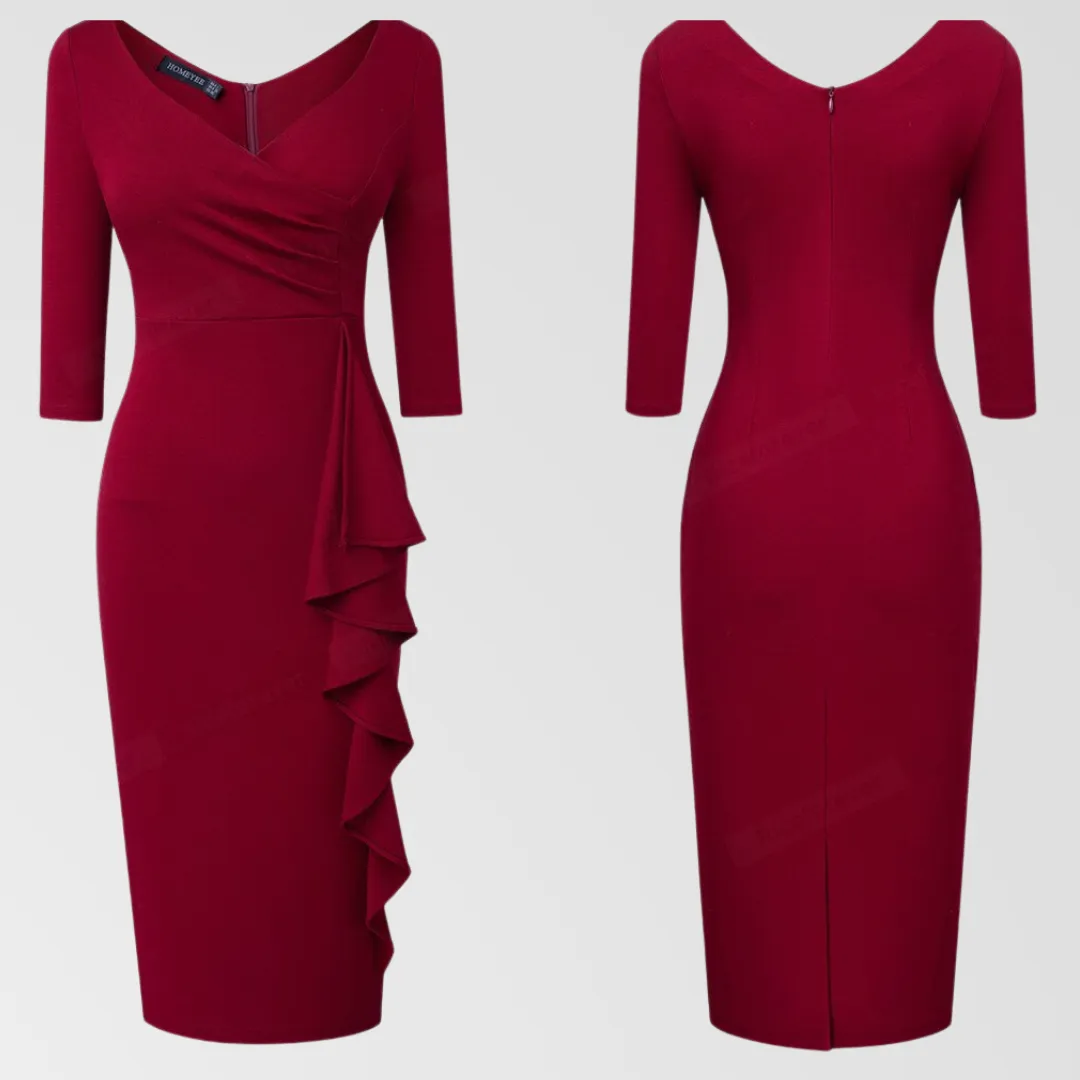 Elegant Peplum Sheath Dress