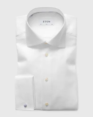 ETON 31007951200 WHITE TEXTURED TWILL SLIM FC SHIRT