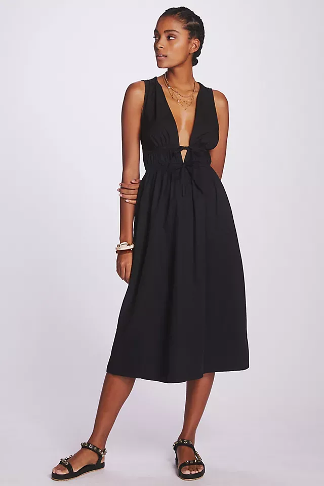 Faithfull Deep-V Midi Dress