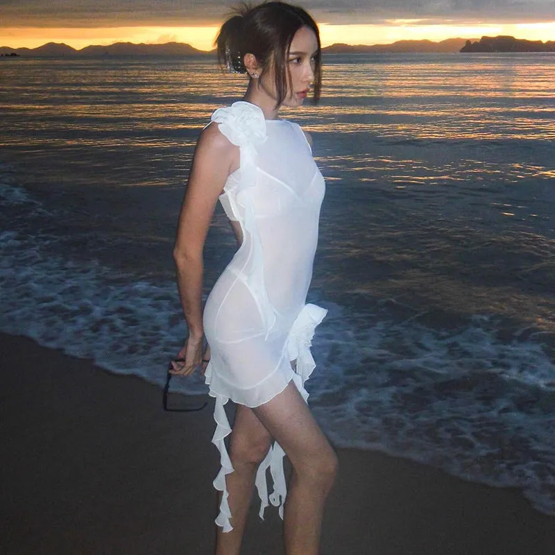 Giabella See Through Ruffle Dress