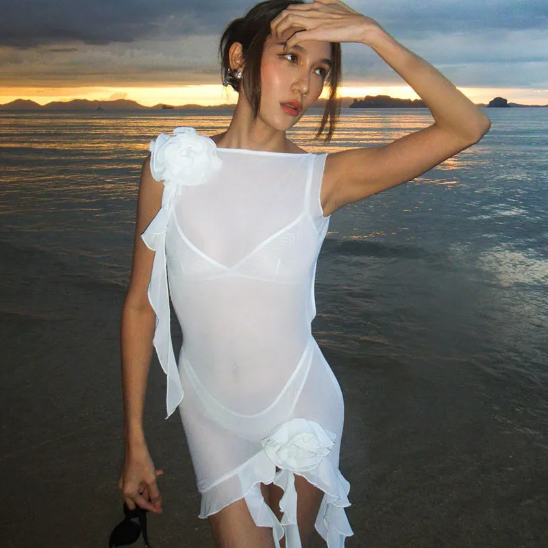 Giabella See Through Ruffle Dress