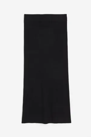 H&M Rib-knit skirt, black