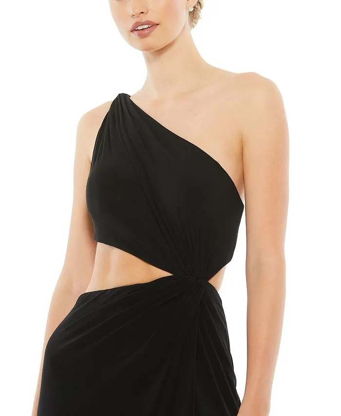 Ieena Mac Duggal Women's One Shoulder Dress, Black