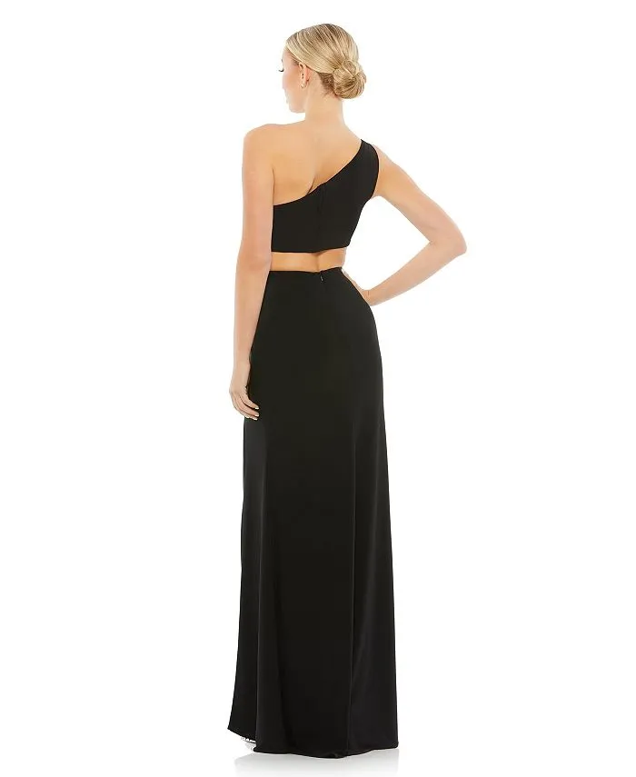 Ieena Mac Duggal Women's One Shoulder Dress, Black