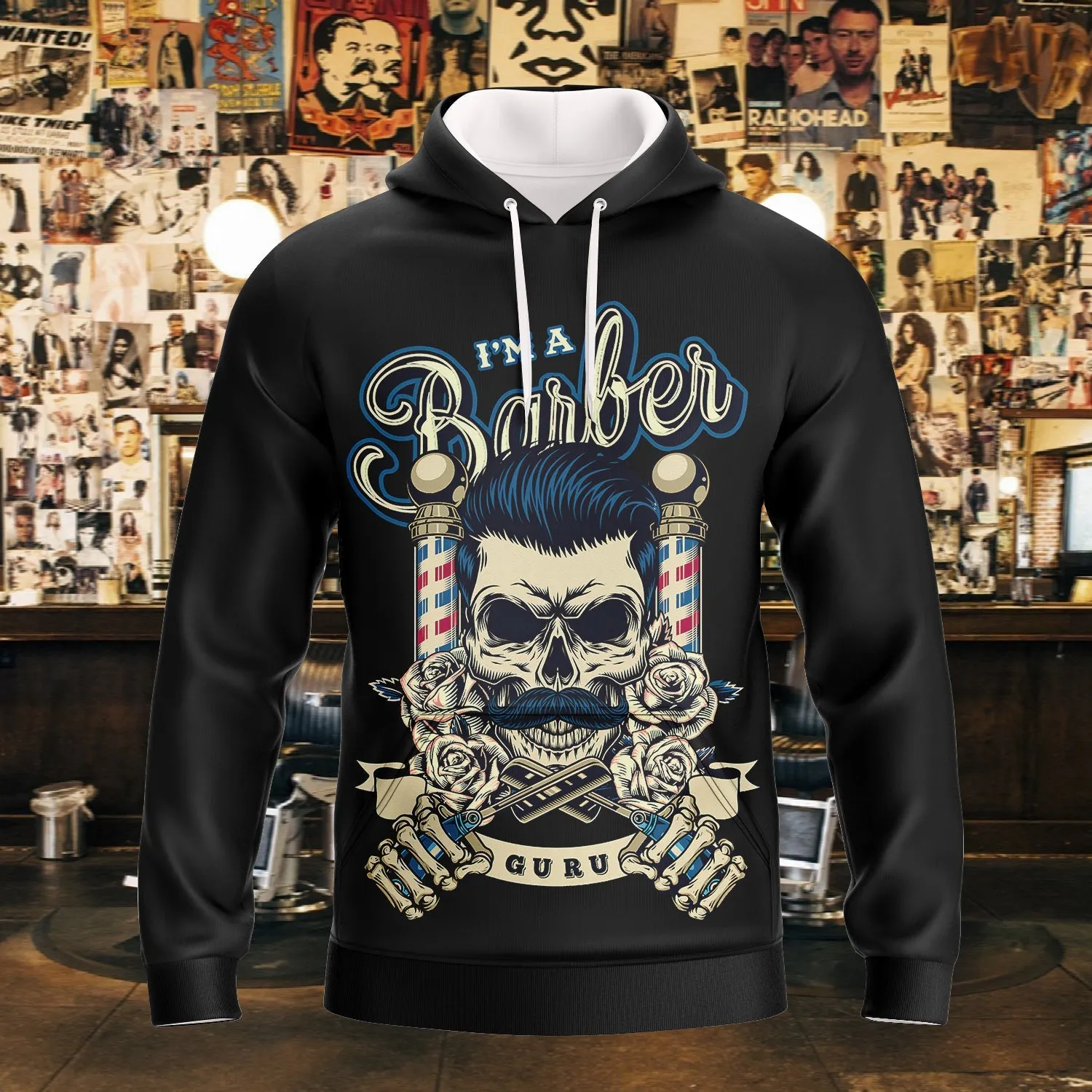 I'm A Barber Skull 3D Full Print Sweatshirt Zip Hoodie, Perfect Gift for Barber Christmas