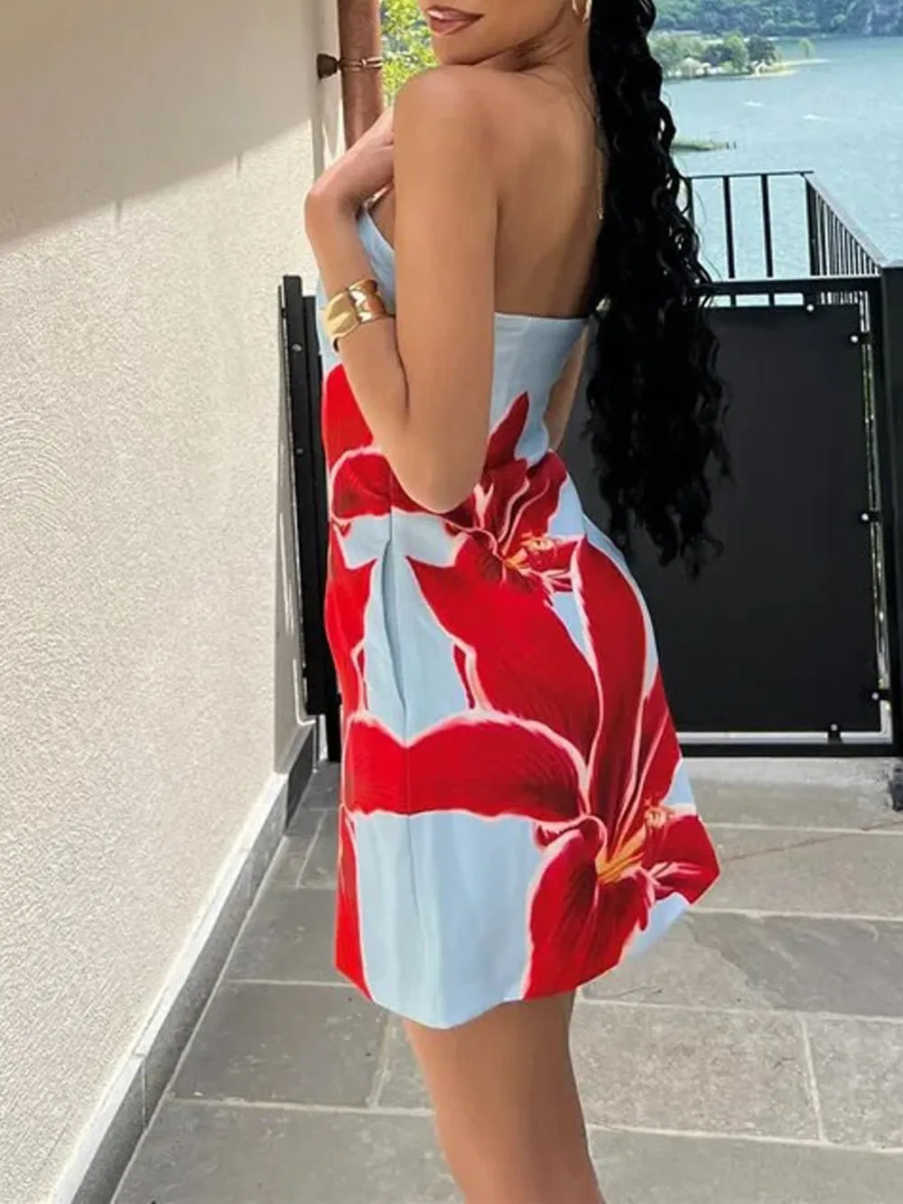 Julia Off Shoulder Backless Mini Dress