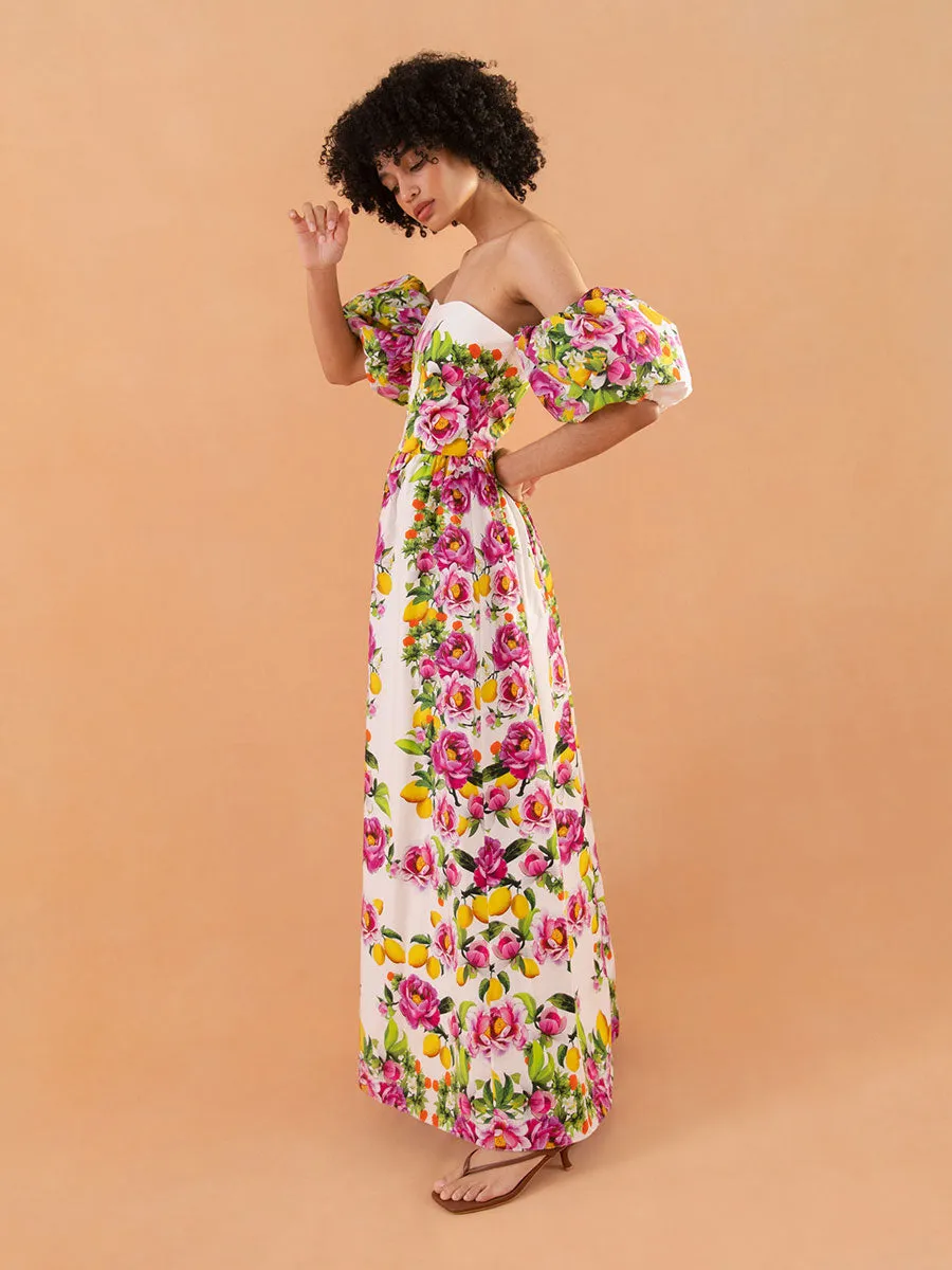 Juliet Cotton Maxi Dress - Peonia Pink