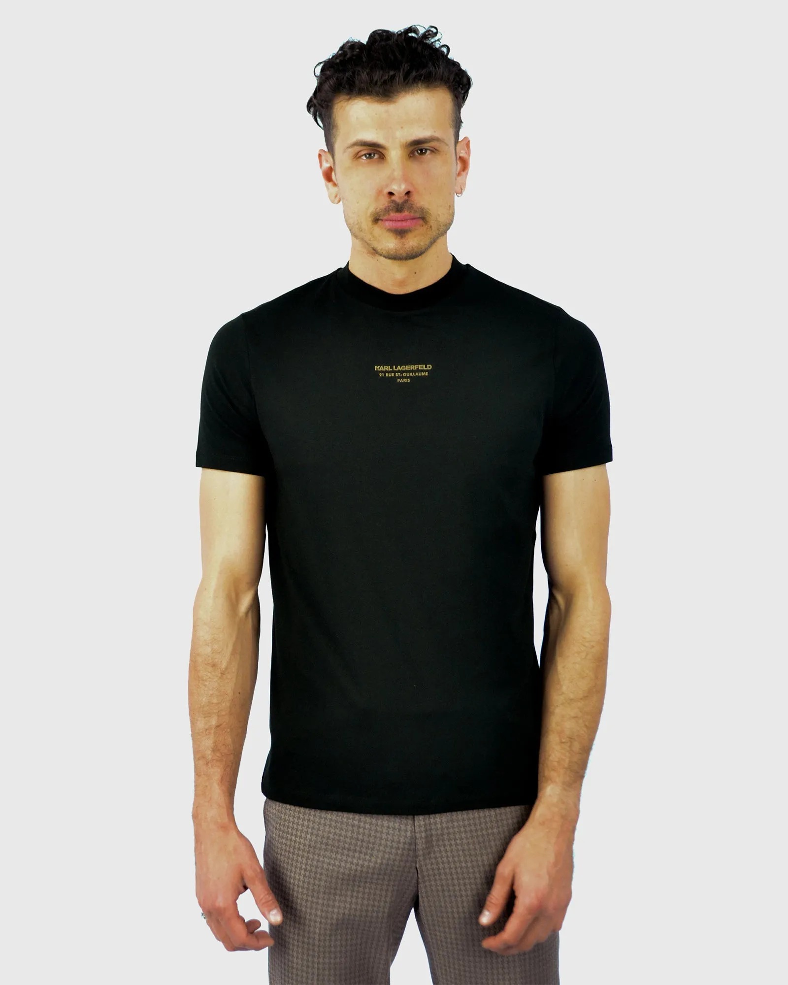 Karl Lagerfeld Mens Black Crew Neck T-Shirt, Style 755059, Spring/Summer Collection