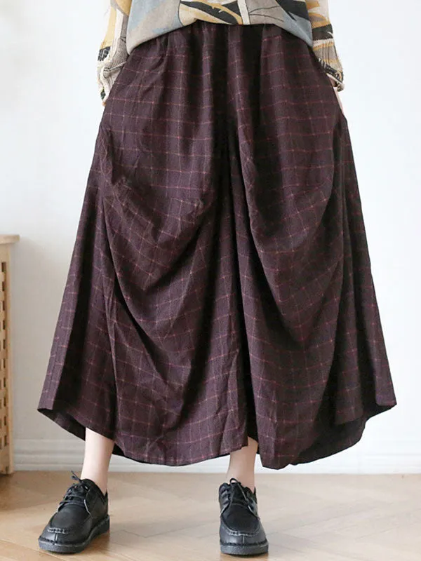 Lattice Irregular Wide Leg Cropped Pants