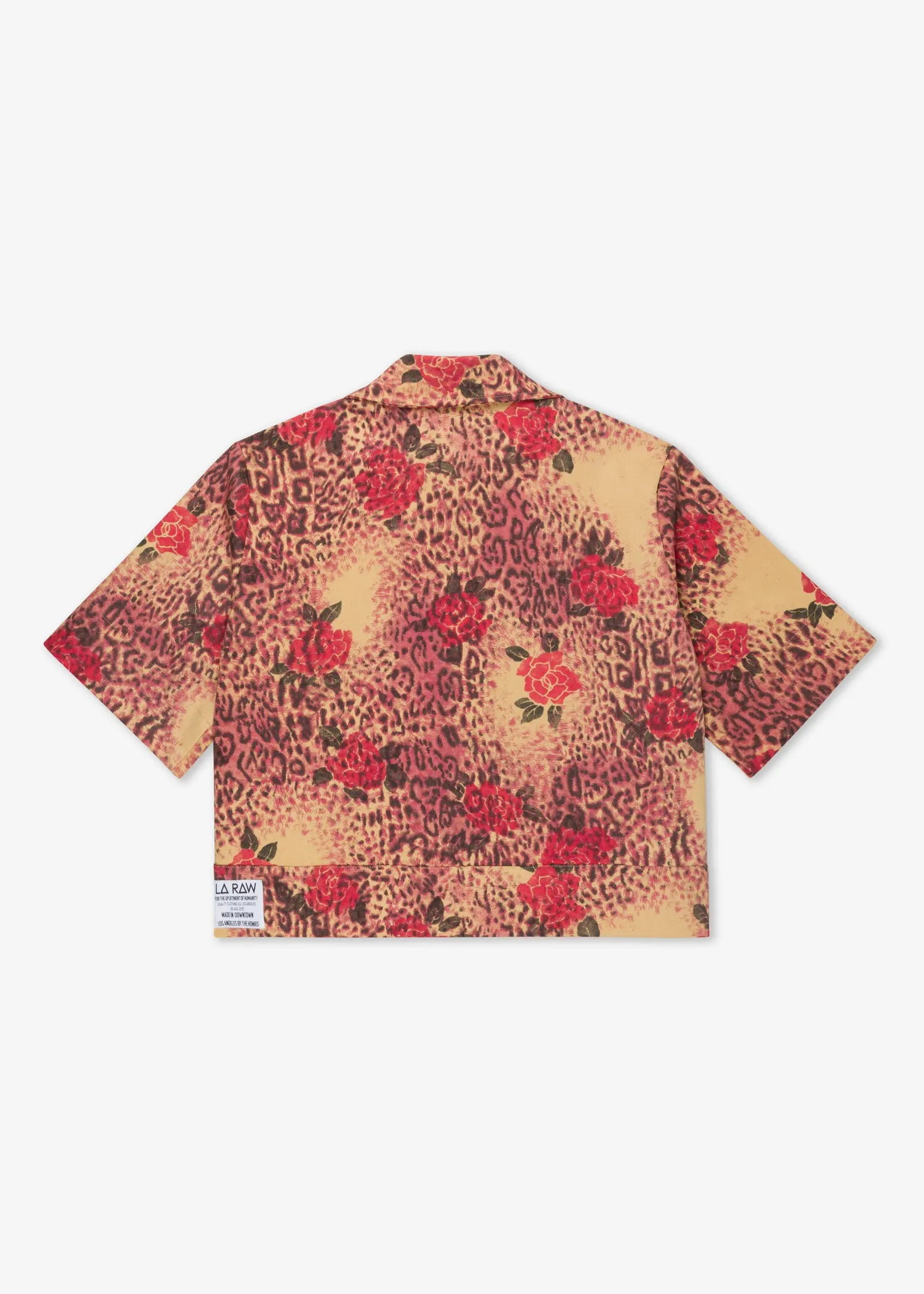 LEOPARD ROSE CROP SHIRT