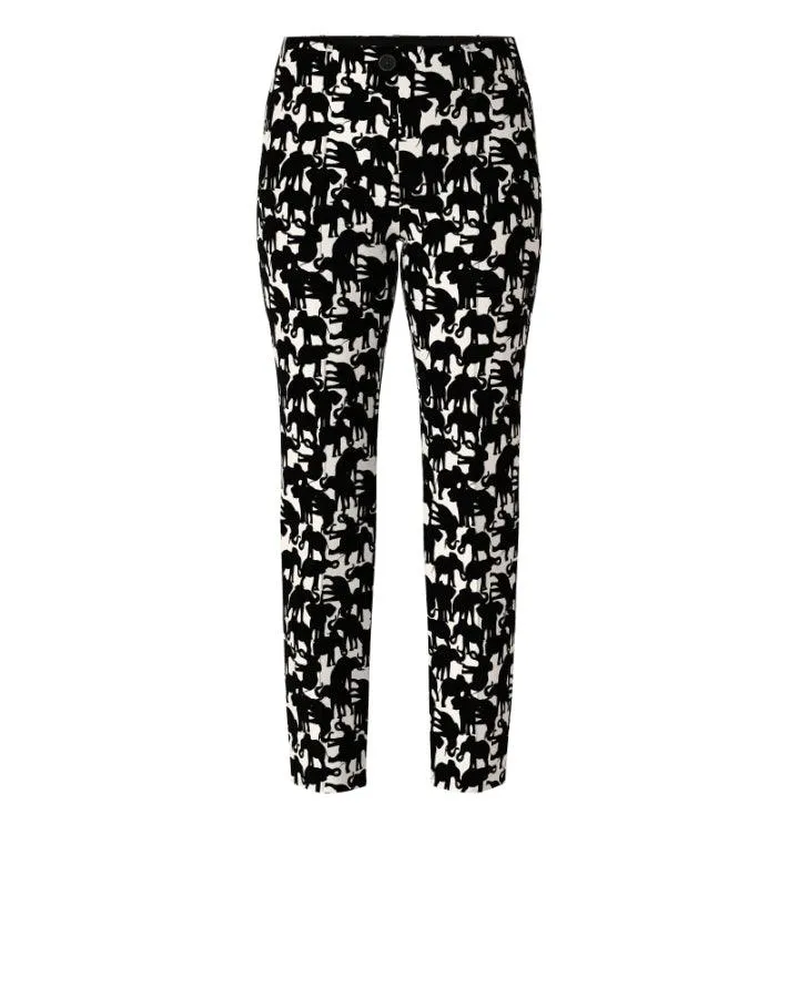 Marc Cain Elephant Print Cropped Pants