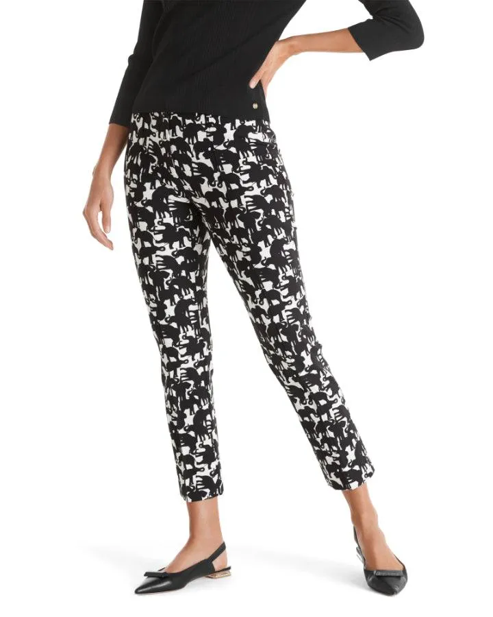 Marc Cain Elephant Print Cropped Pants