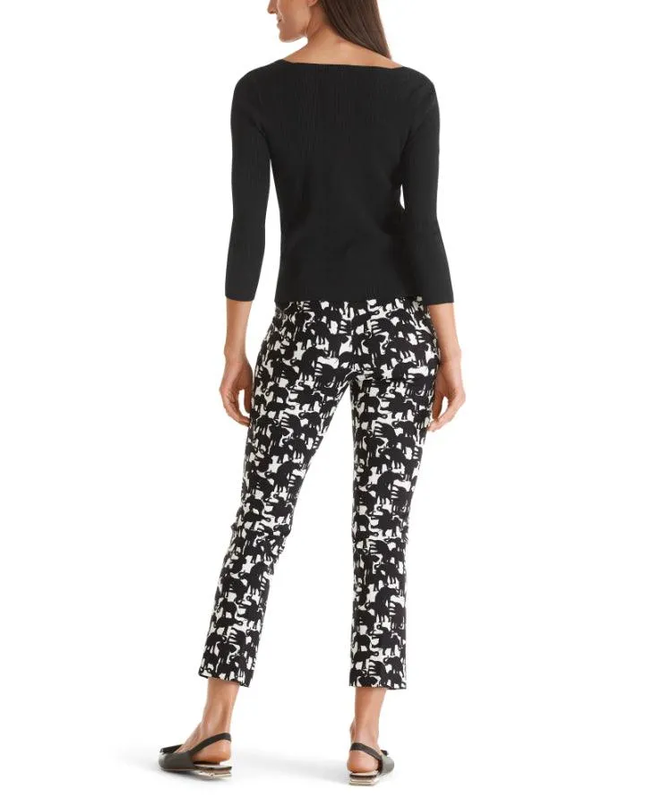 Marc Cain Elephant Print Cropped Pants