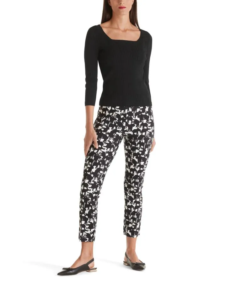 Marc Cain Elephant Print Cropped Pants