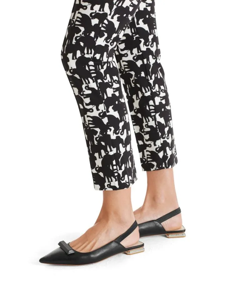 Marc Cain Elephant Print Cropped Pants