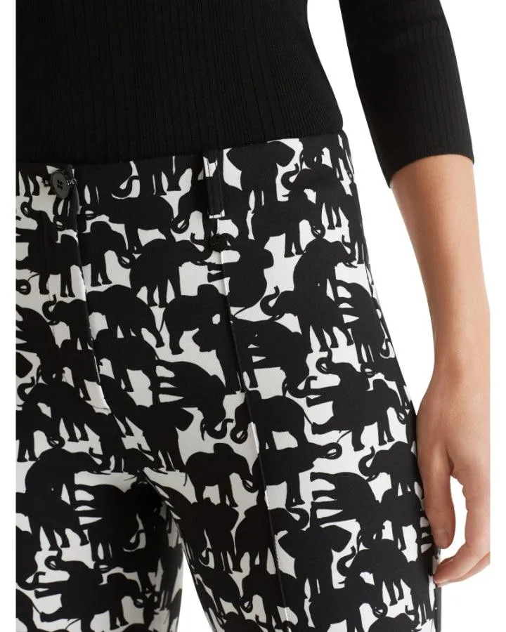 Marc Cain Elephant Print Cropped Pants