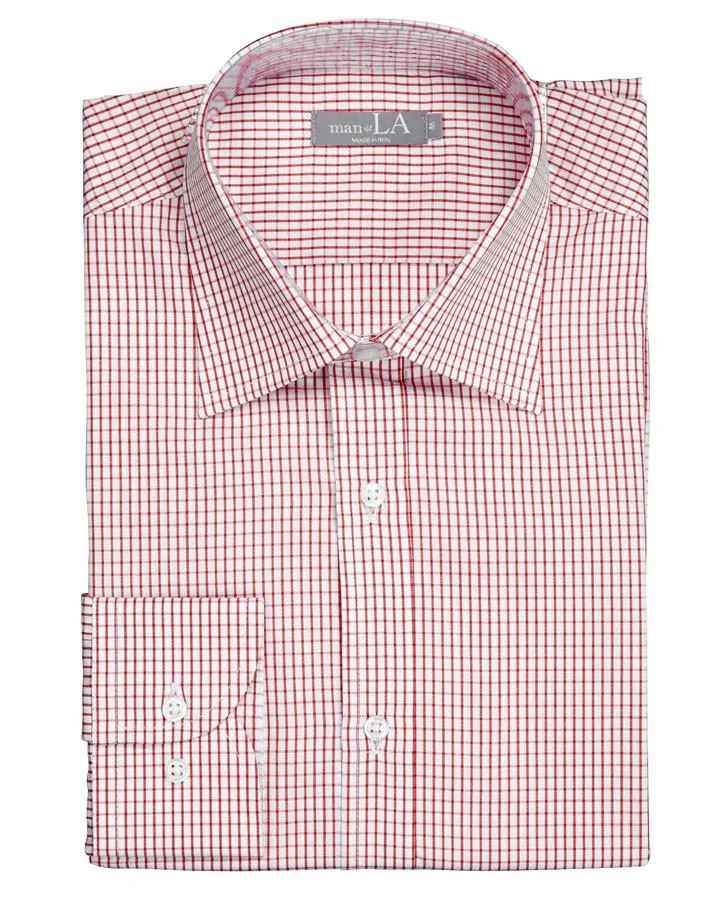 Mens Cotton Rich Red Check Shirt