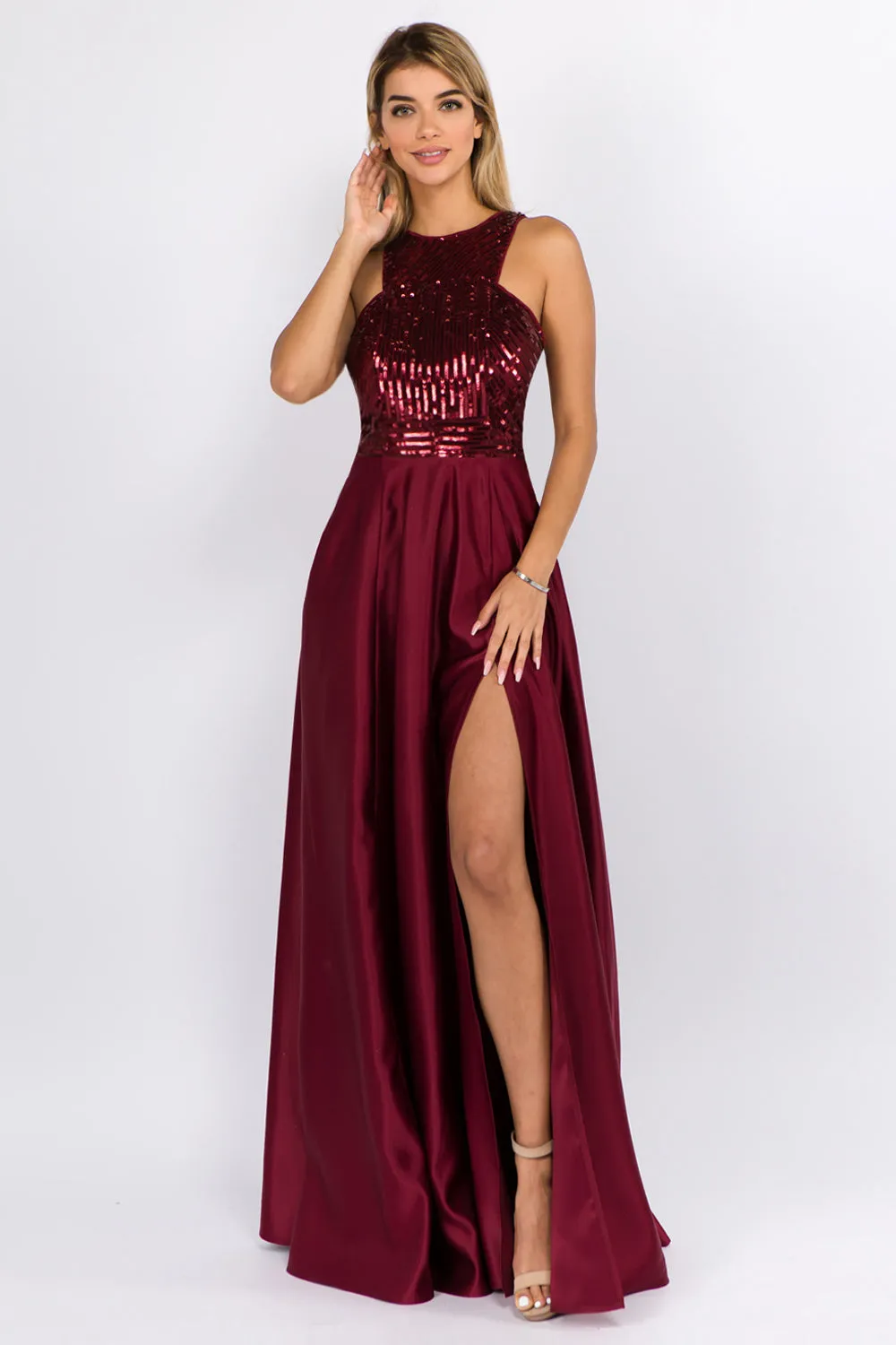 MF2571 Prom Dress Burgundy