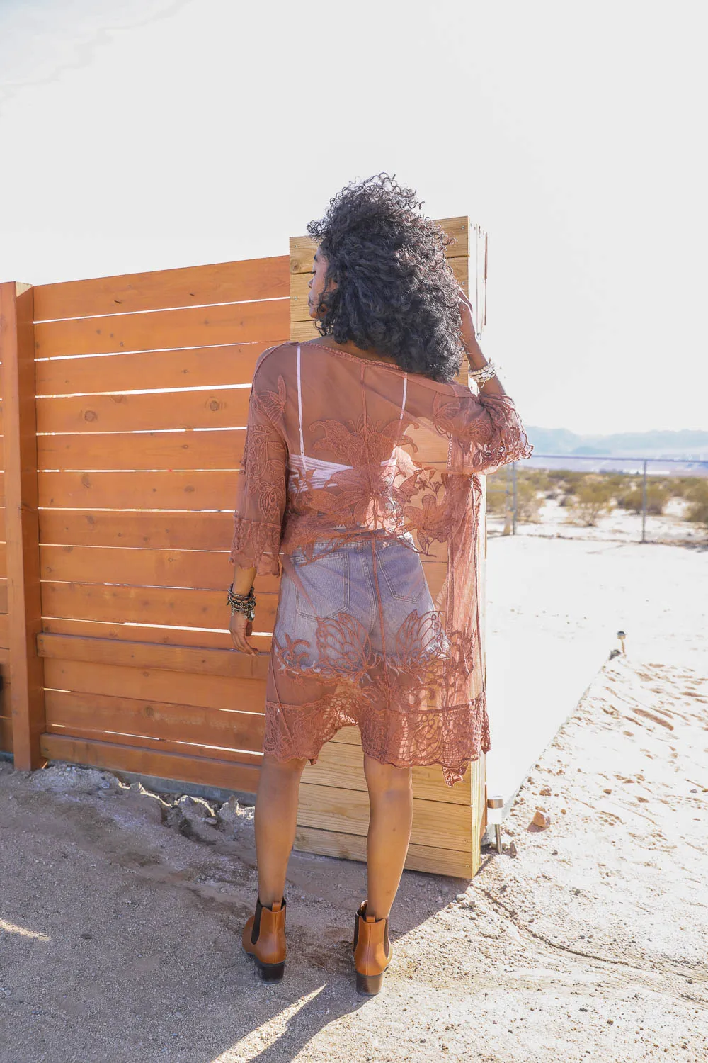 See-Through Lace Kimono