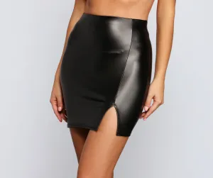 Sleek And Luxe Faux Leather Mini Skirt