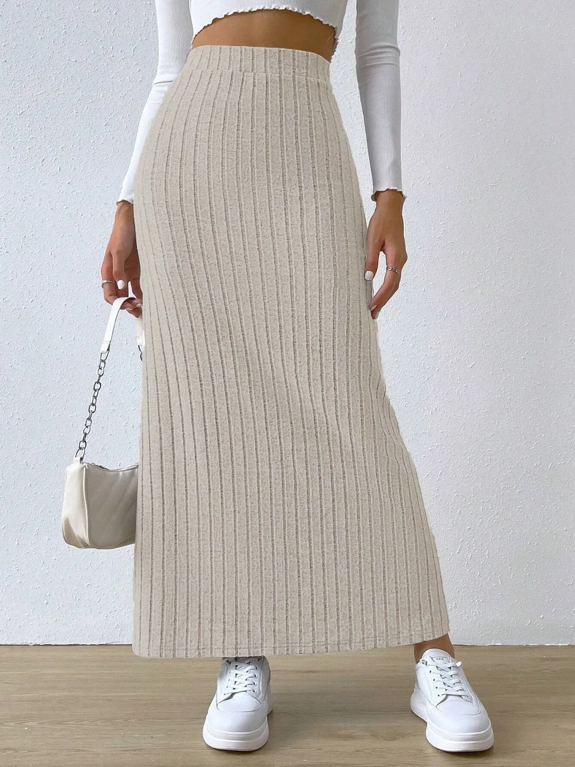 Slit High Waist Skirt