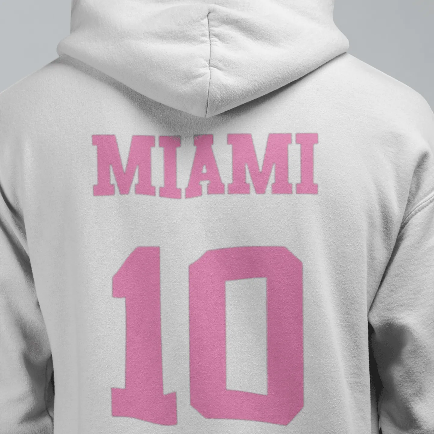 Soccer Hoodie Miami 10 Rear Design Front Pocket Design Blended Midweight Pulllover