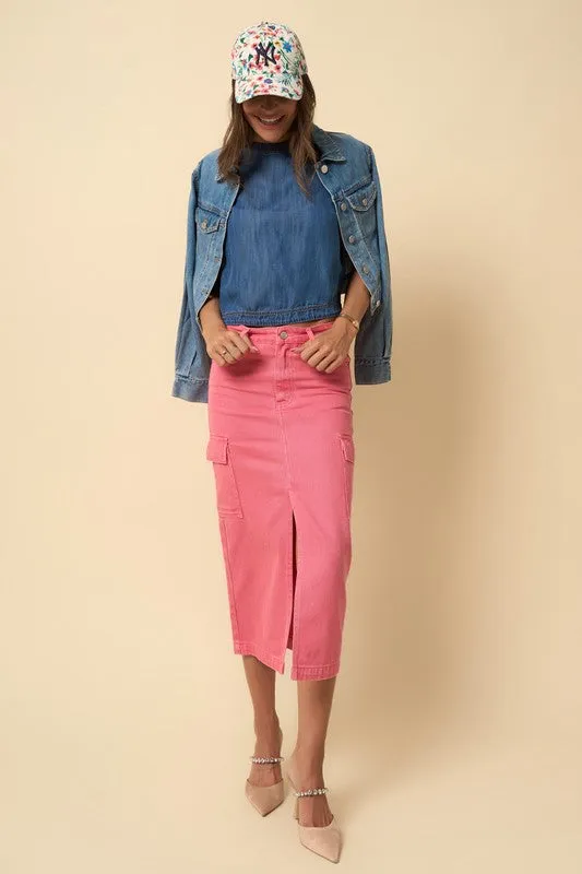 TEEK - DUSTY PINK CARGO SKIRT