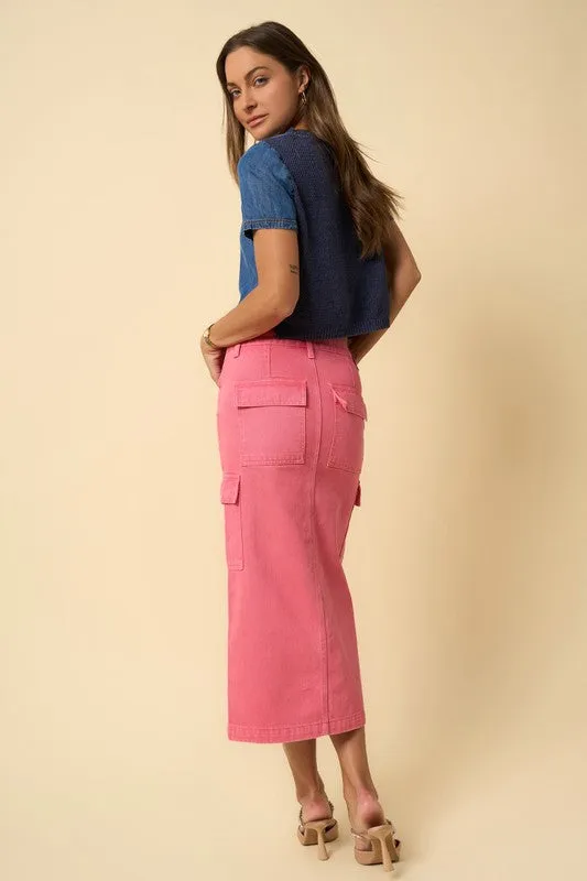 TEEK - DUSTY PINK CARGO SKIRT