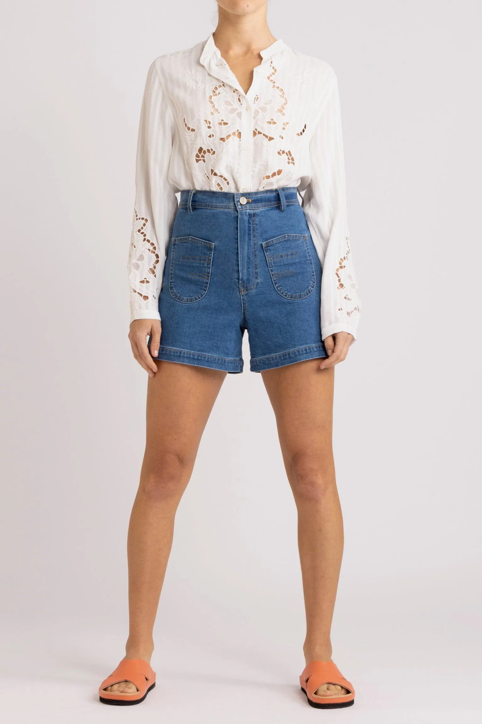 Tessa Embroidered Cutout Shirt