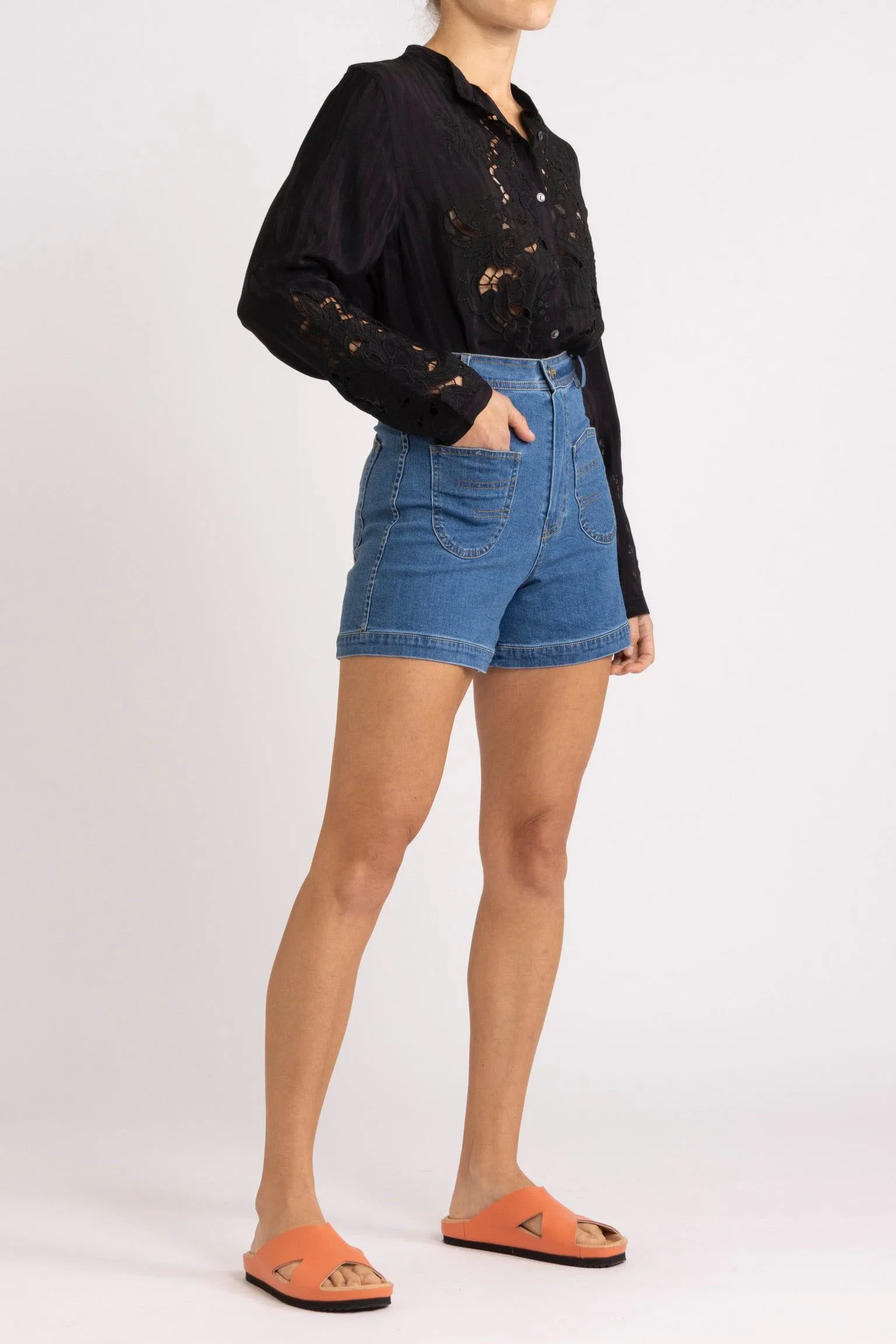 Tessa Embroidered Cutout Shirt