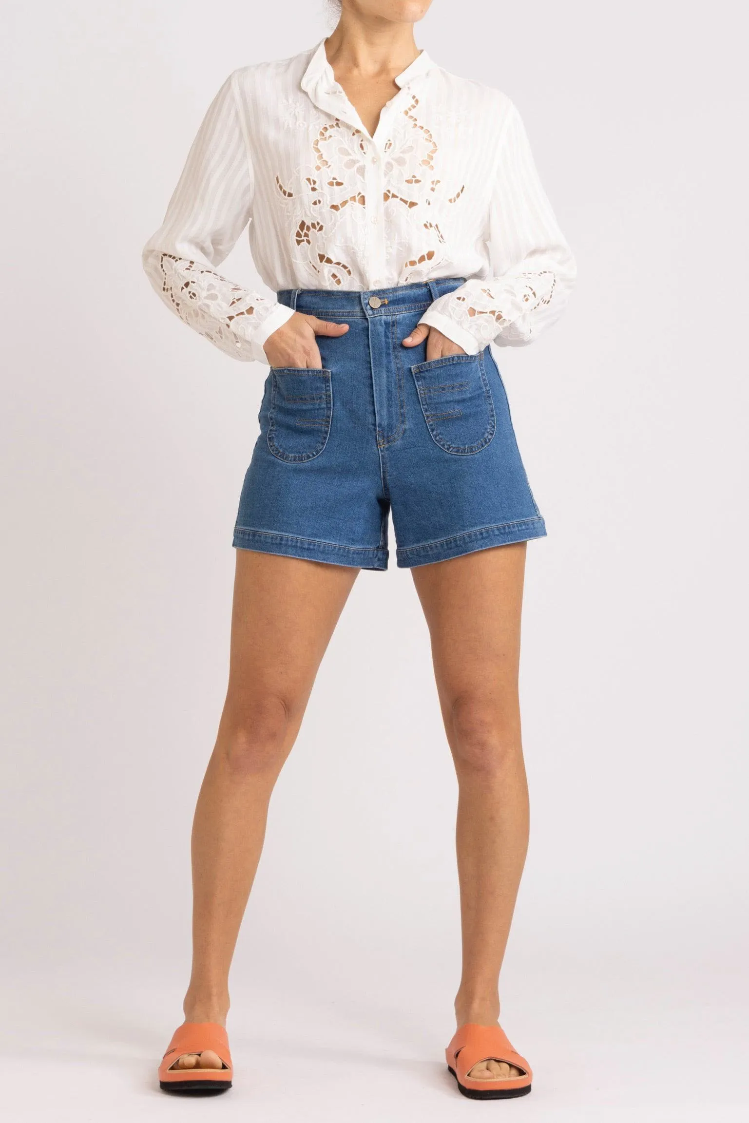 Tessa Embroidered Cutout Shirt