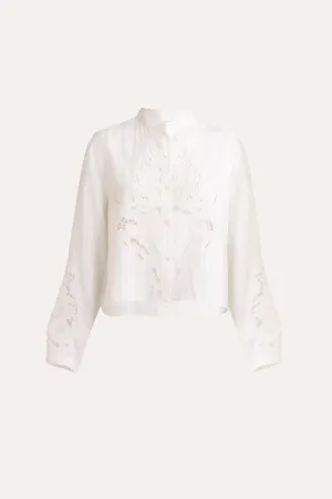 Tessa Embroidered Cutout Shirt