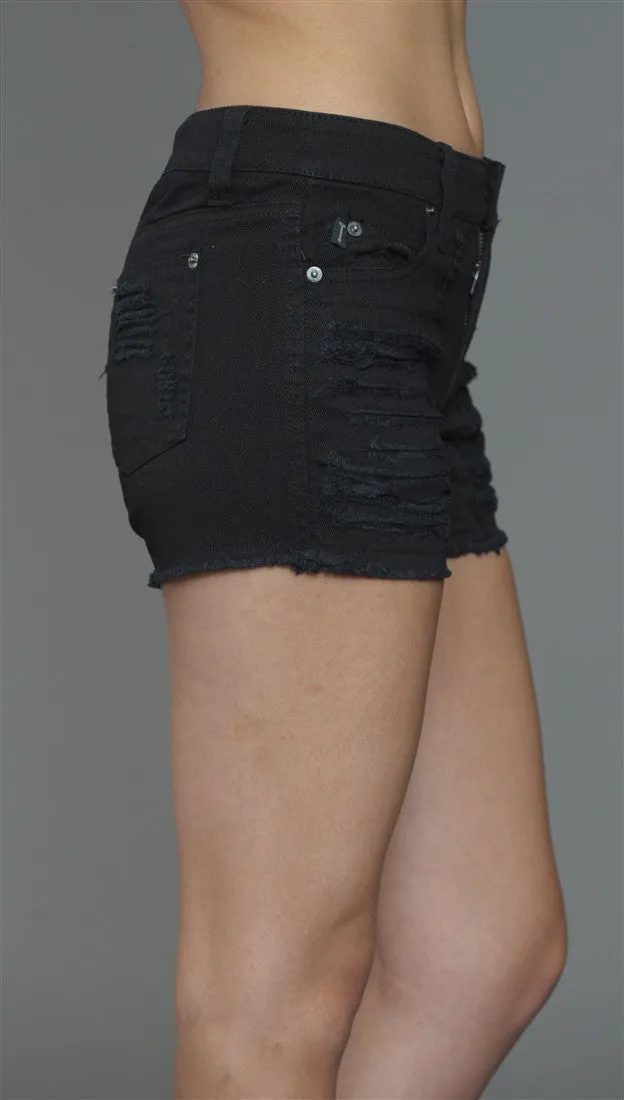 Tripp NYC The Apocalyptic Ripped & Studded Jean Short